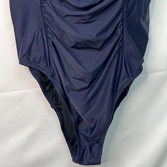 J.Crew Navy Blue Ruched One Piece Swimsuit NWT - Picture 5 of 15